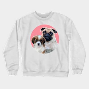 A Pug and a Puppy Crewneck Sweatshirt